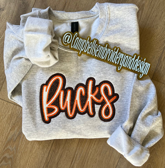 BUCKS Double Applique Sweatshirt | BUCKS Gildan Crewneck