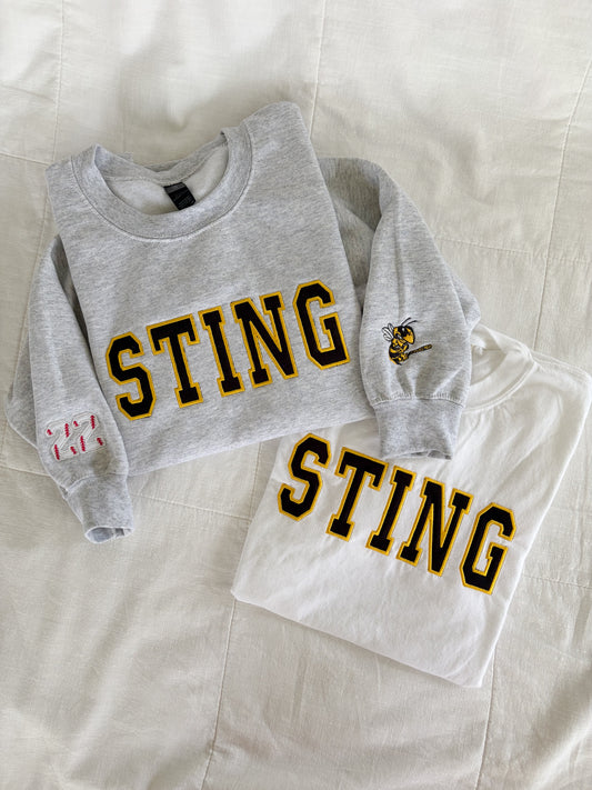 *CUSTOM* Baseball Varsity Applique Sweatshirt | Choose Your Team, Colors & Font