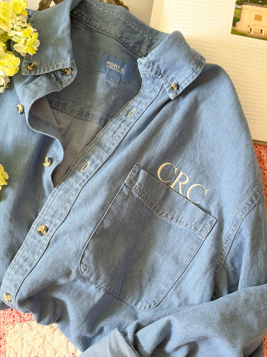 Personalized Denim Button Down | Custom Embroidered Unisex Shirt