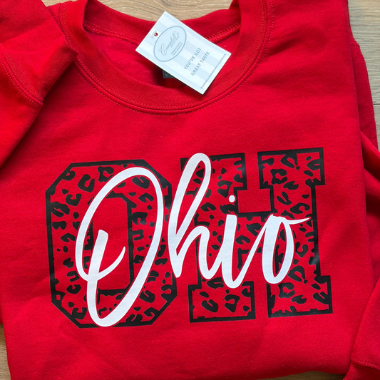 Cheetah OH DTF Printed Crewneck | Size XL Ready to Ship