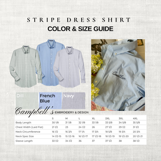 Personalized Striped Button Down | Custom Embroidered Unisex Shirt