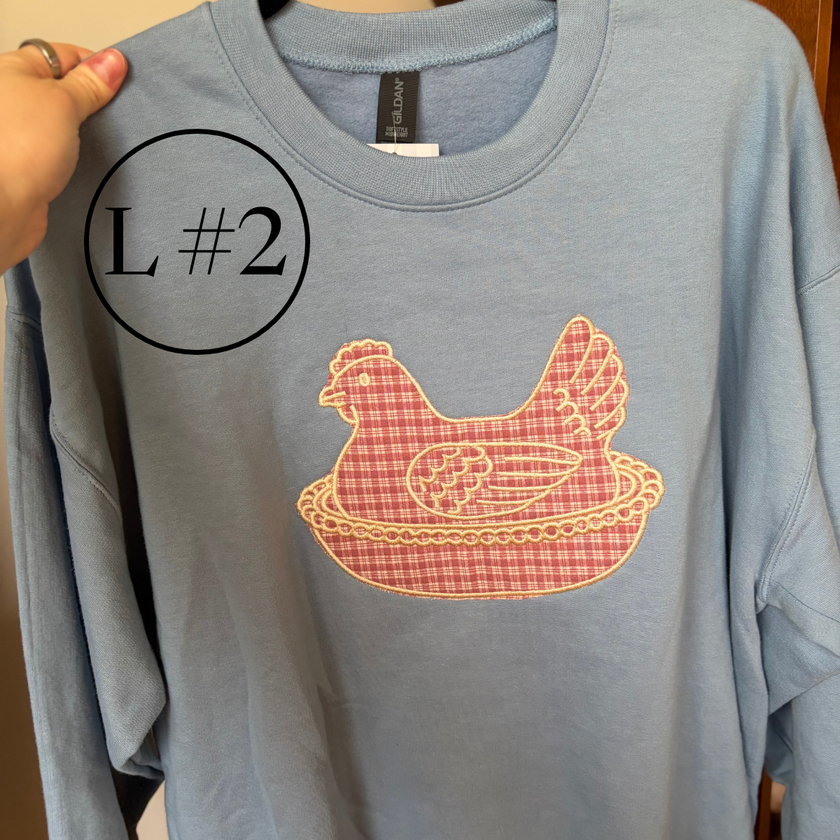 Hen on a Nest Embroidered Crewneck | Size M, and 2 Larges Ready to Ship