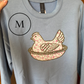 Hen on a Nest Embroidered Crewneck | Size M, and 2 Larges Ready to Ship