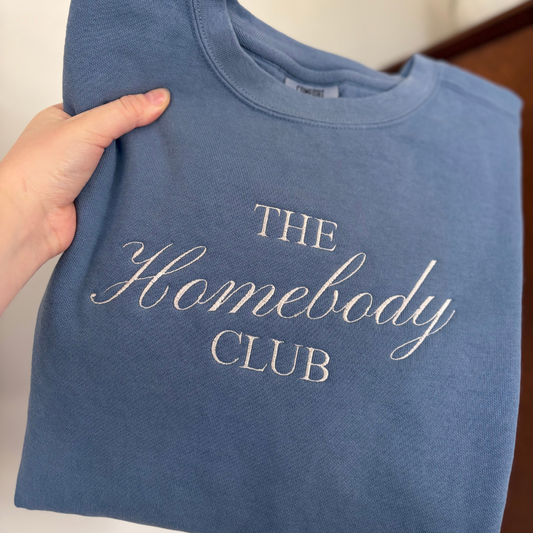 Homebody Club Embroidered Sweatshirt | Size L and XL Ready to Ship