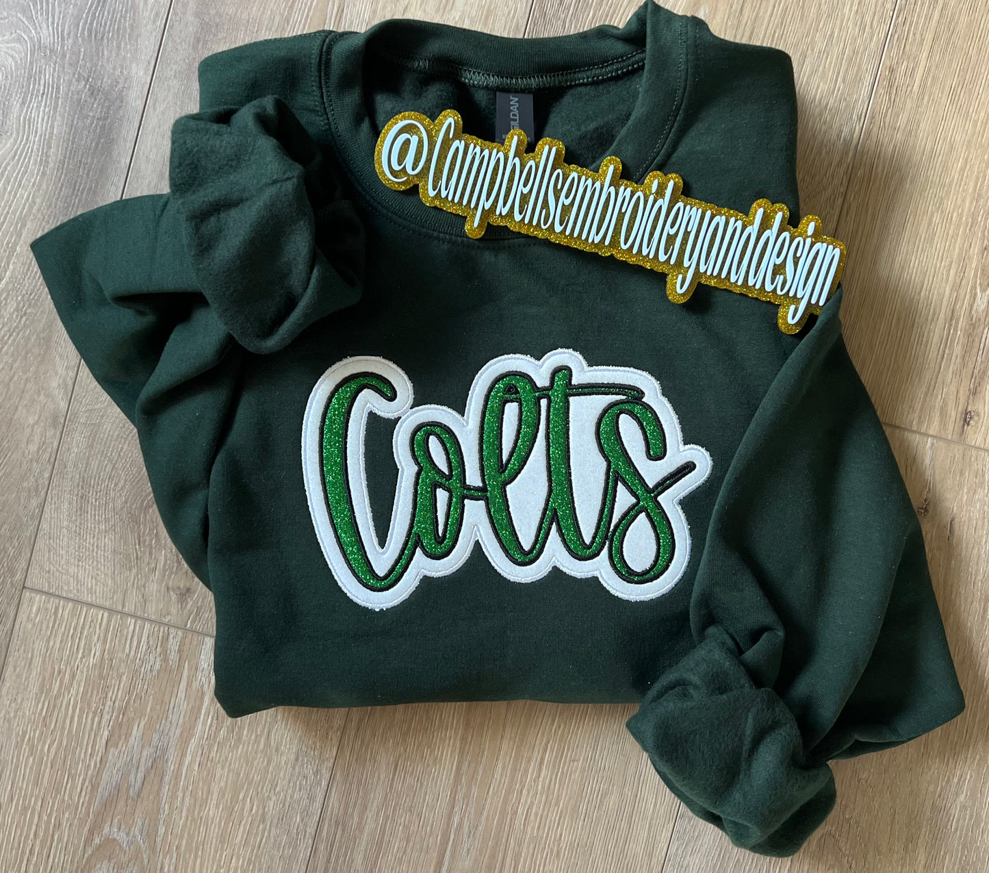 COLTS Double Applique Sweatshirt | COLTS Gildan Crewneck