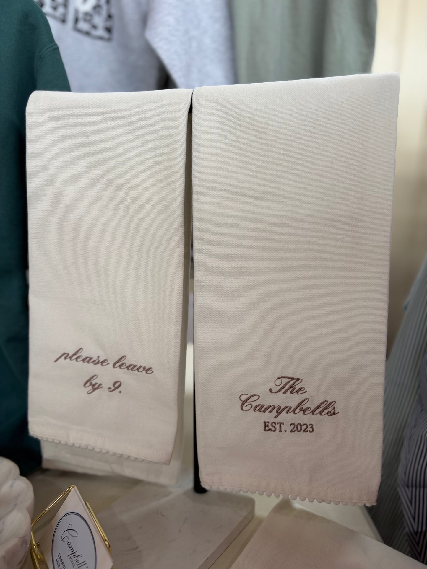 Personalized Kitchen Hand Towels | Custom Embroidered Kitchen Hand Towels