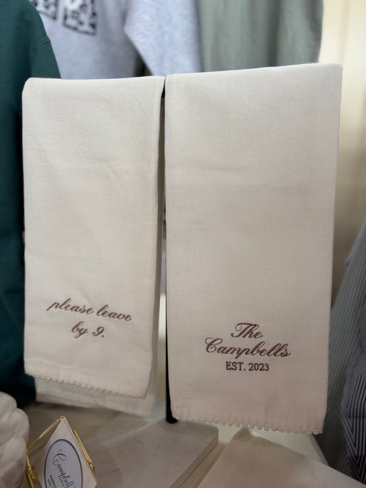 Personalized Kitchen Hand Towels | Custom Embroidered Kitchen Hand Towels