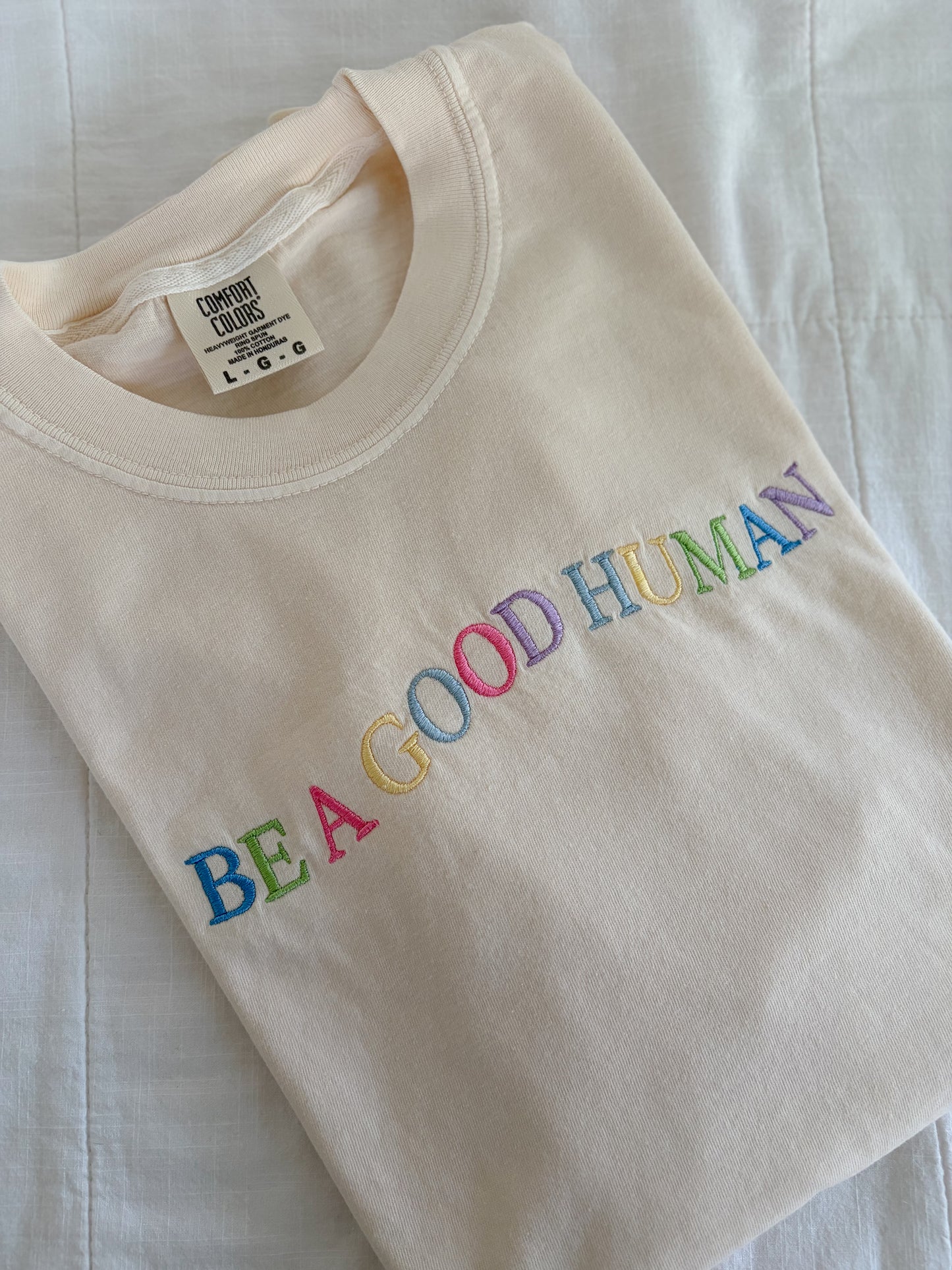Be A Good Human Embroidered Design | Positive Design