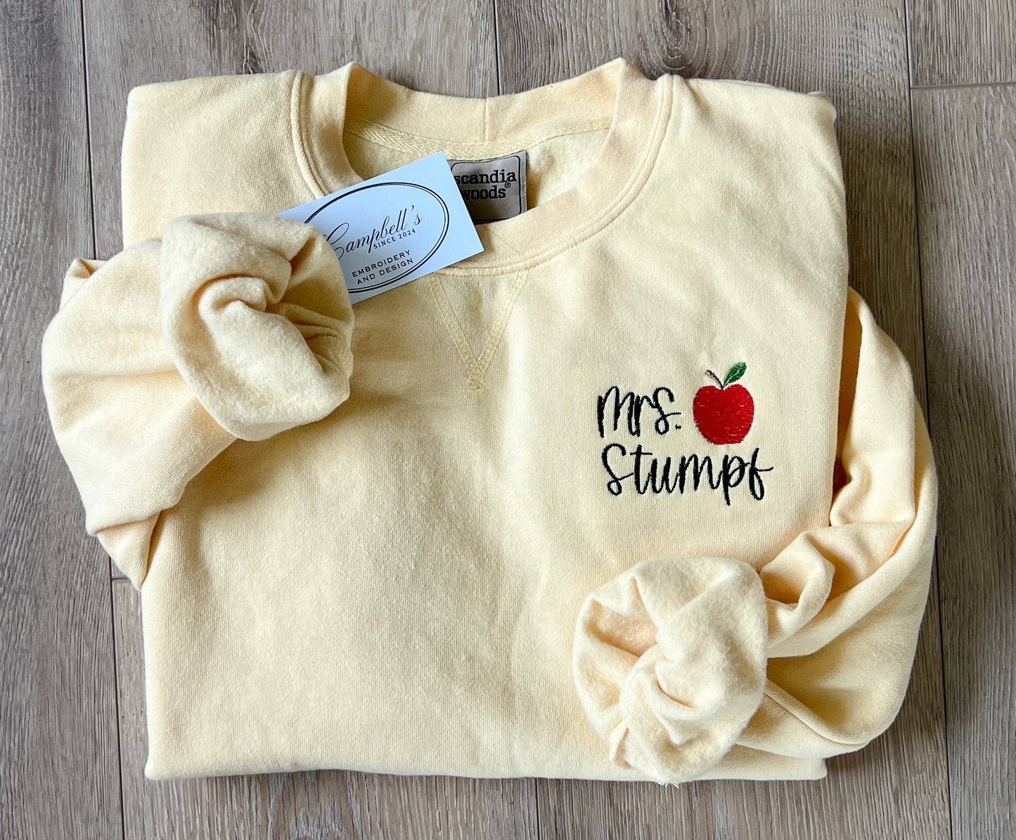 Teacher Apple Embroidered Design | Personalized