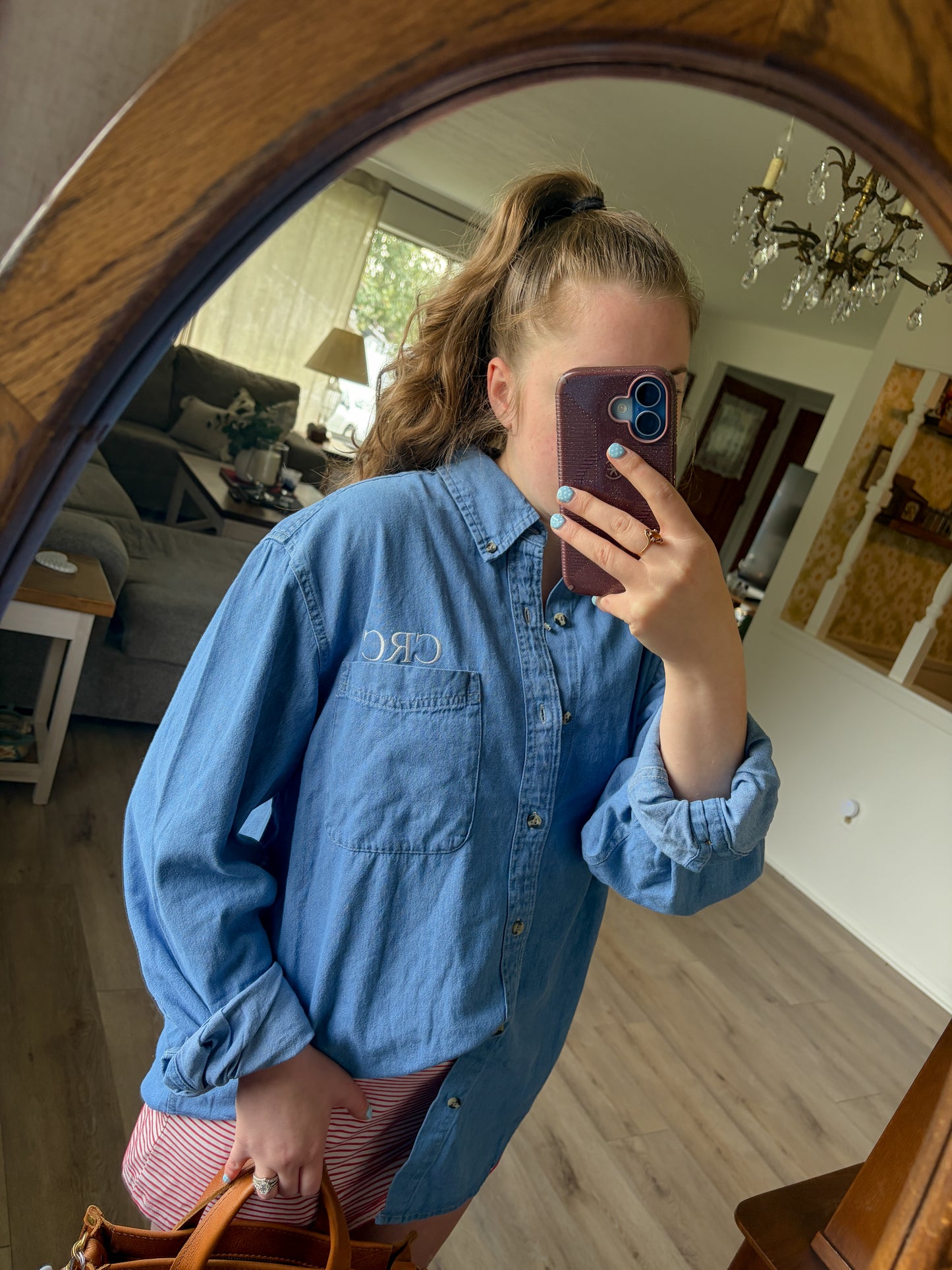 Personalized Denim Button Down | Custom Embroidered Unisex Shirt