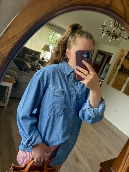 Personalized Denim Button Down | Custom Embroidered Unisex Shirt