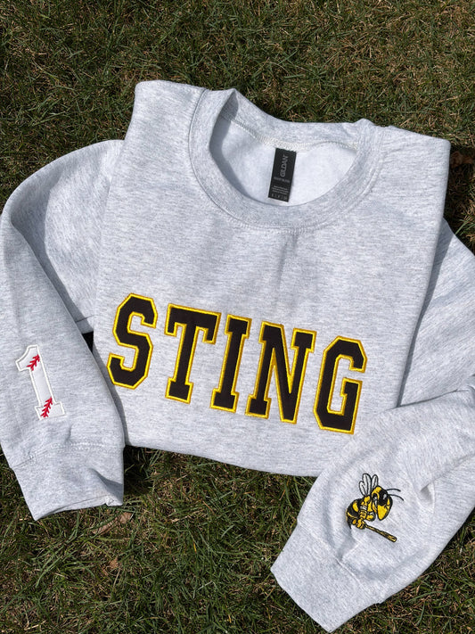 *CUSTOM* Baseball Varsity Applique Sweatshirt | Choose Your Team, Colors & Font