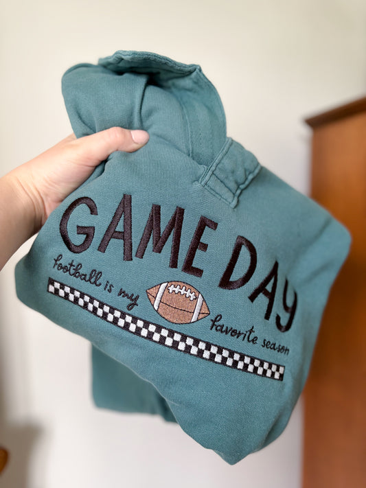 Game Day Pollo Collar Embroidered Sweatshirt | Size M Ready to Ship