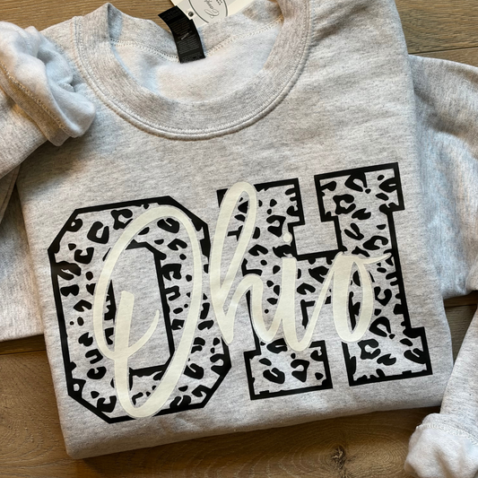 Cheetah OH DTF Printed Crewneck | Size S Ready to Ship