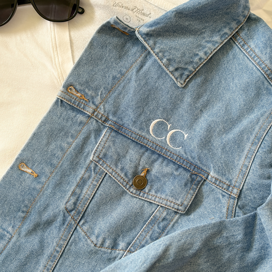 Custom Monogrammed Denim Jacket | Embroidered Personalized Jean Jacket